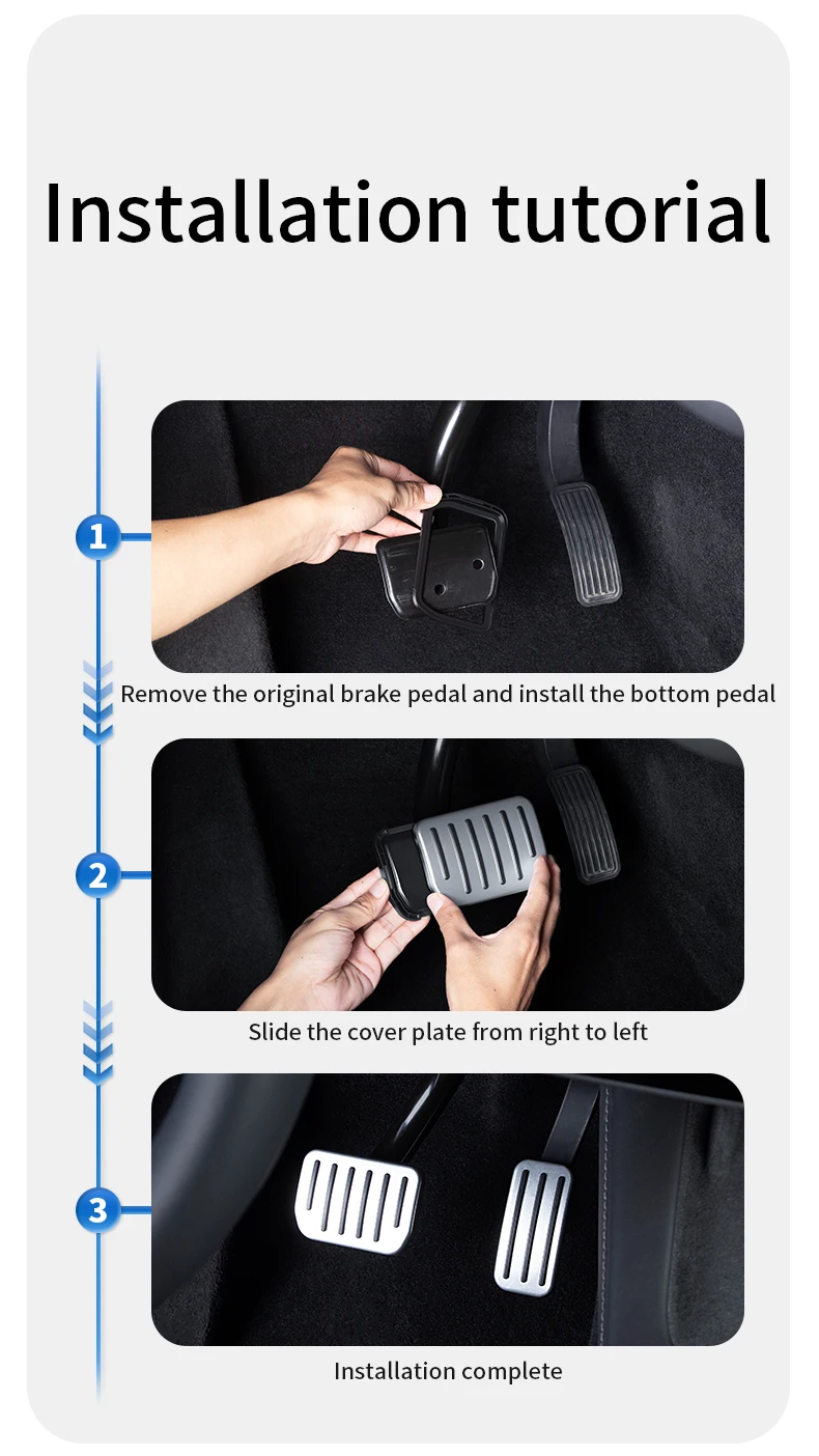 TESY For Tesla All Model YL Y Juniper Launch Model 3 Highland Accelerator Brake Pedal Anti Slip Foot Rest Cover