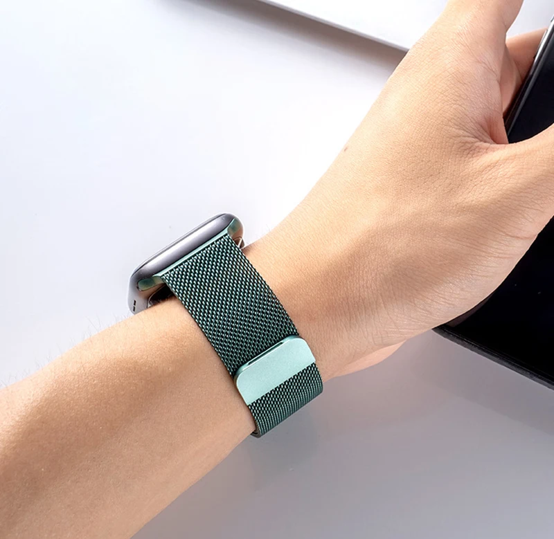 Milanese Loop Band For Apple Watch Strap 46mm 44mm 45mm 40mm 42mm 41mm 49mm Bracelet iWatch Series 12 11 10 9 SE Ultra 4 3 49mm