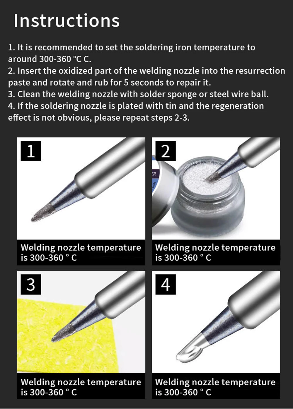 Soldering Tip Tinner Cleaner, Lead Free Oxidation Cleaning Paste, Refresher Tip Tinner Flux, Soldering Tip Cleaning