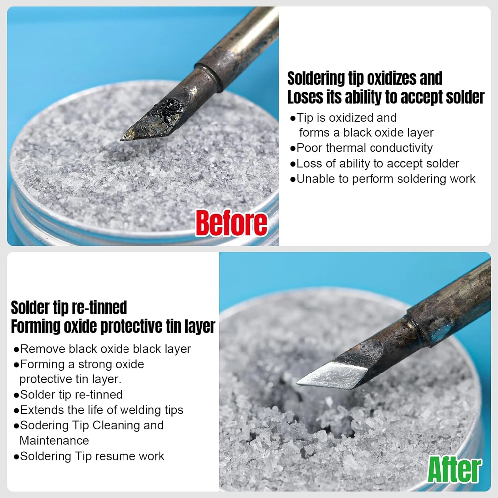 Soldering Tip Tinner Cleaner, Lead Free Oxidation Cleaning Paste, Refresher Tip Tinner Flux, Soldering Tip Cleaning