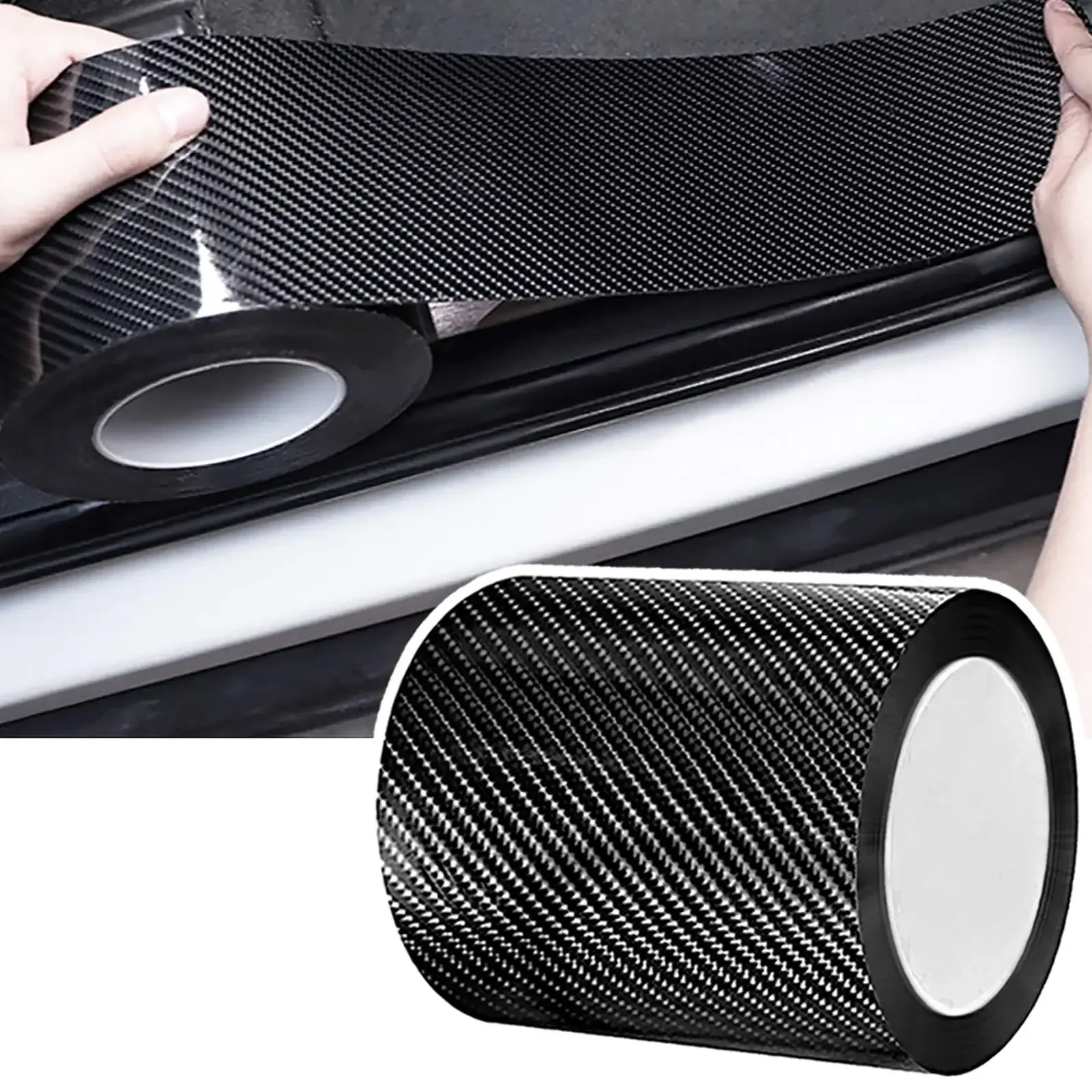 1-10m Nano Carbon Fiber Car 3D Tape Sticker Wrap Door Mirror Paste Protector Strip DIY Protection Film Waterproof Adhesive Vinyl
