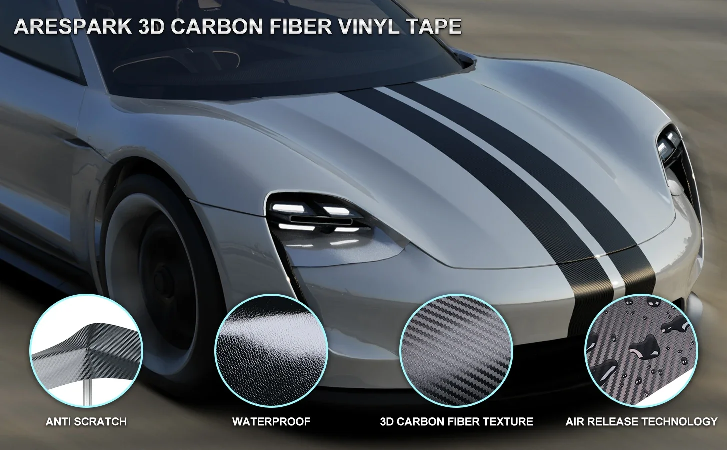 1-10m Nano Carbon Fiber Car 3D Tape Sticker Wrap Door Mirror Paste Protector Strip DIY Protection Film Waterproof Adhesive Vinyl