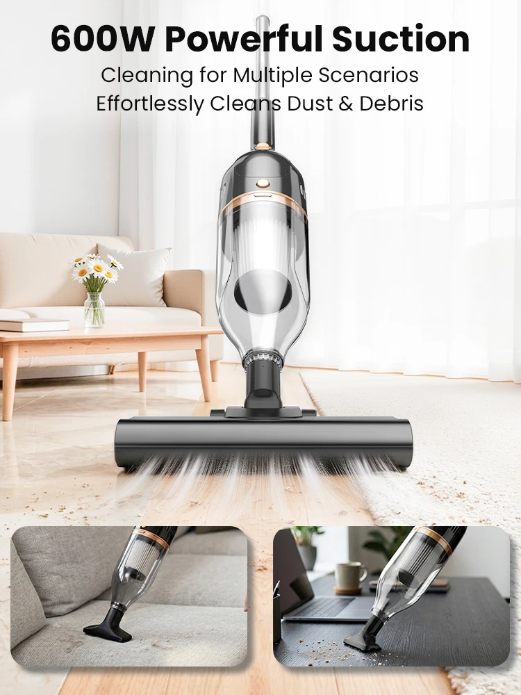 INSE R7 Corded Vacuum Cleaner Handheld Stick Vacuum 600W Powerful 3 In1 Lightweight Vacuum Cleaners for Home Hard Floor Pet Hair