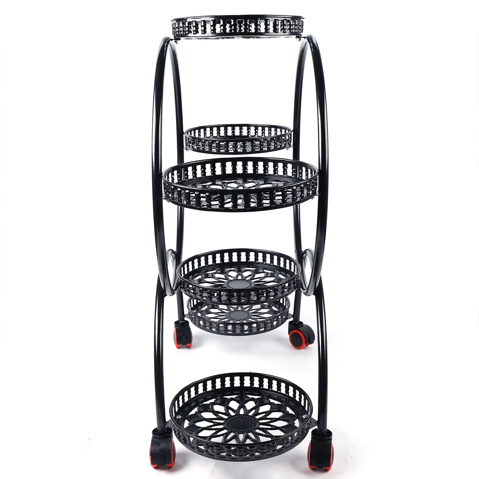 Metal Plant Stands 6 Pots Plants Flower Stand for Patio Garden Living Room Corner Balcony Bedroom Black / White