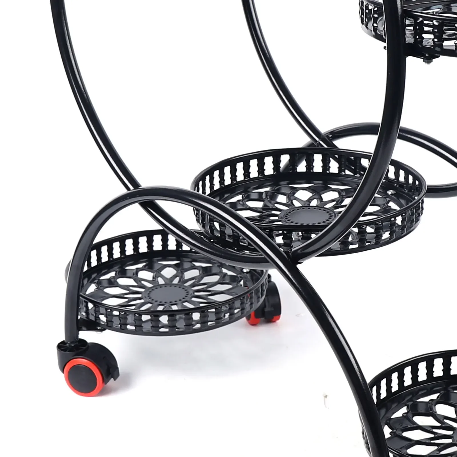 Metal Plant Stands 6 Pots Plants Flower Stand for Patio Garden Living Room Corner Balcony Bedroom Black / White