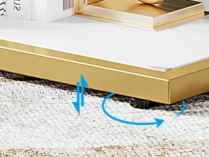 White Gold C Shaped End Table Modern Bedside Table Small Side Table for Couch, Sofa Table with Metal Frame for Living Room