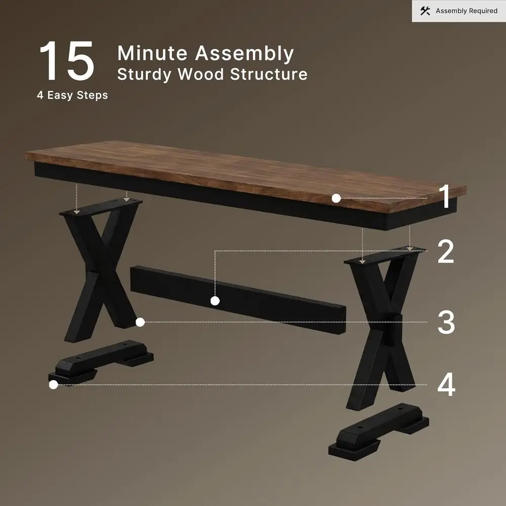 Signature Design by Ashley Wildenauer armhouse 50" Dining Bench, k Brown & Black