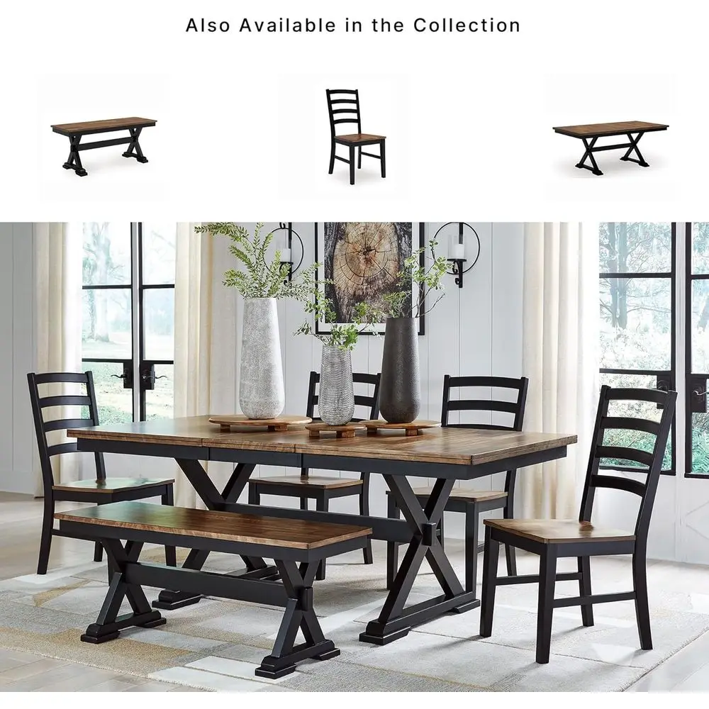 Signature Design by Ashley Wildenauer armhouse 50" Dining Bench, k Brown & Black