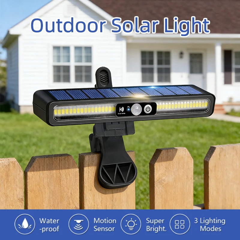 2/4 Pack Clip On Solar Motion Lights Outdoor Waterproof Motion Sensor Outdoor Lights with 36 LEDs 6000K Portable Solar Powered Security Light for Fence Garage Camping Portable Solar Powered Security Light