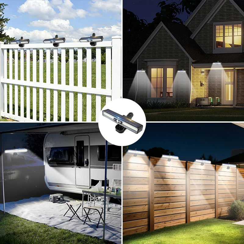 2/4 Pack Clip On Solar Motion Lights Outdoor Waterproof Motion Sensor Outdoor Lights with 36 LEDs 6000K Portable Solar Powered Security Light for Fence Garage Camping Portable Solar Powered Security Light