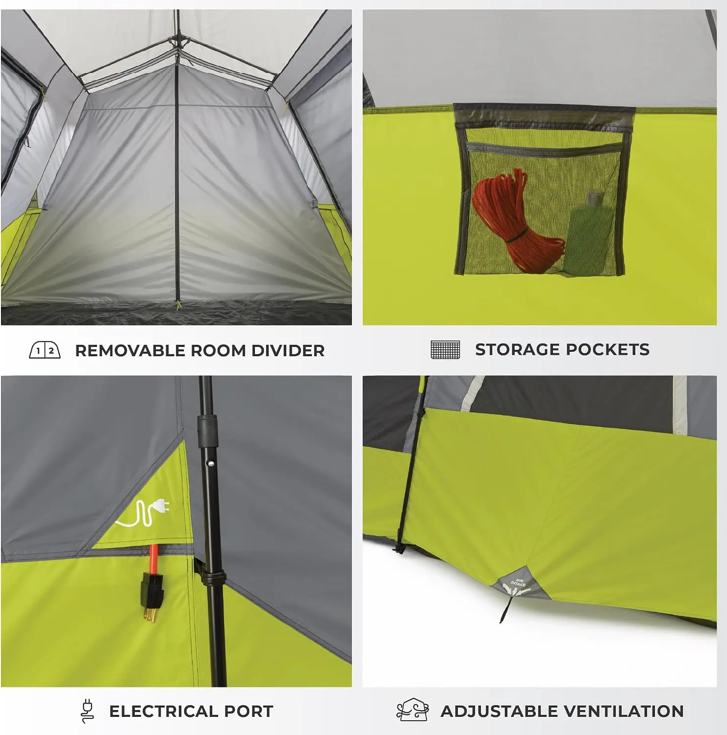 US Stock9 Person Instant Cabin Tent camping family beach waterproof camping tent- 14' x 9',2 person tent / 4 person tent Green (