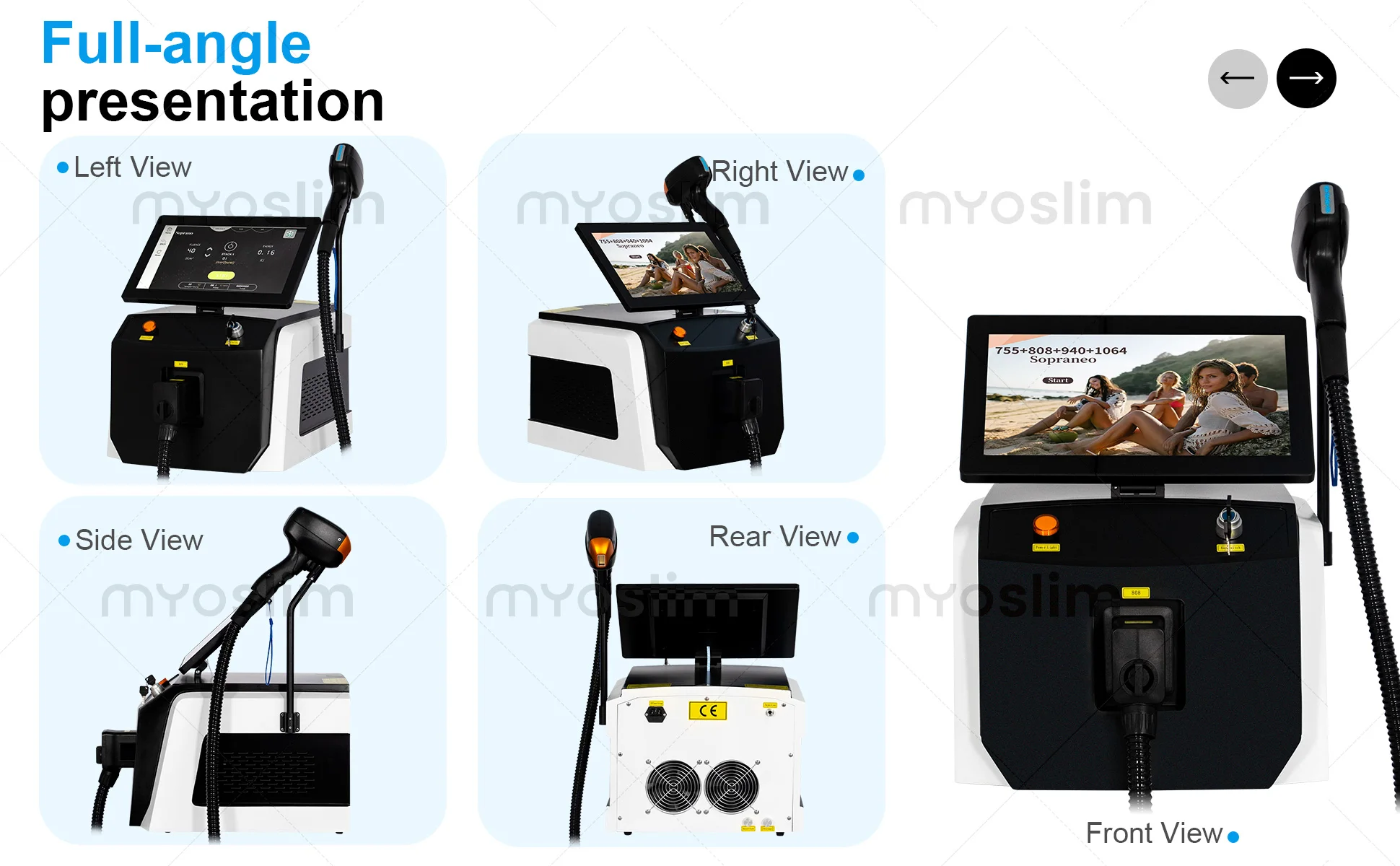 Professional FAC Fast Axis Collimation 10Bars 4 Wavelength Diode Laser Hair Removal Machine 755 808 940 1064nm Permanent Hair Re