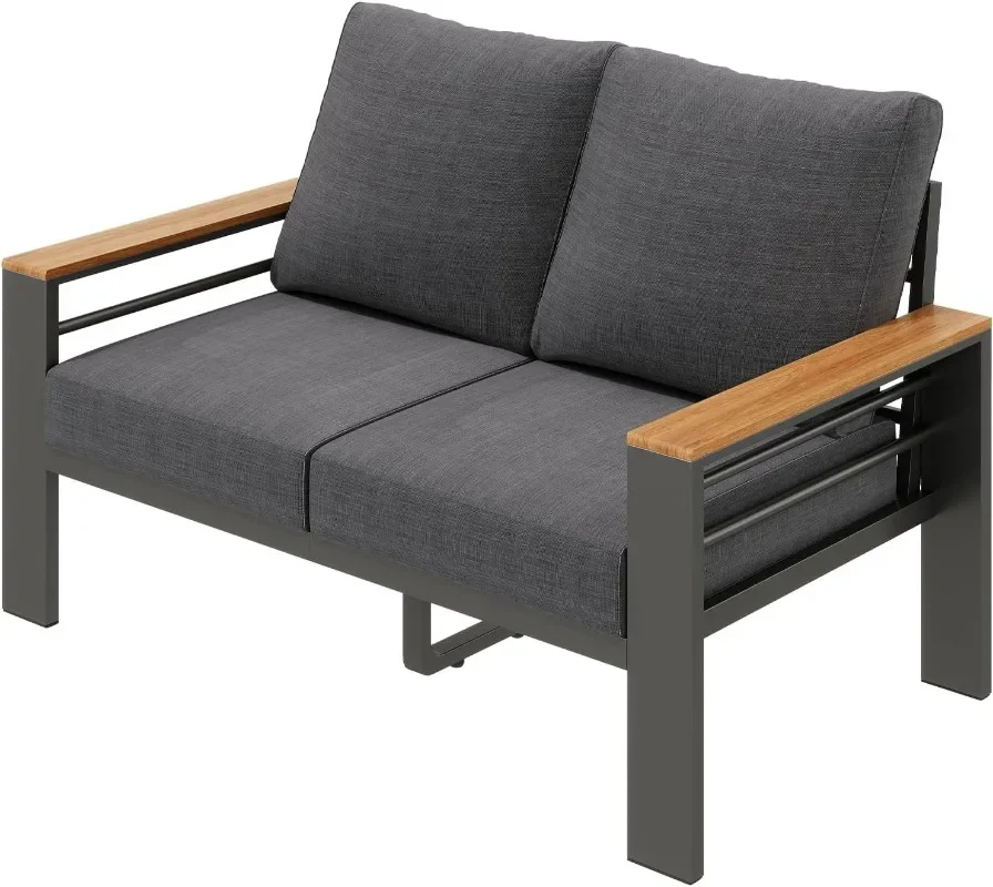 Aoxun Aluminum Outdoor Patio Furniture Set, 7 Seats Outdoor Sectional with Coffee Table, Patio Conversation Sets with Upgraded