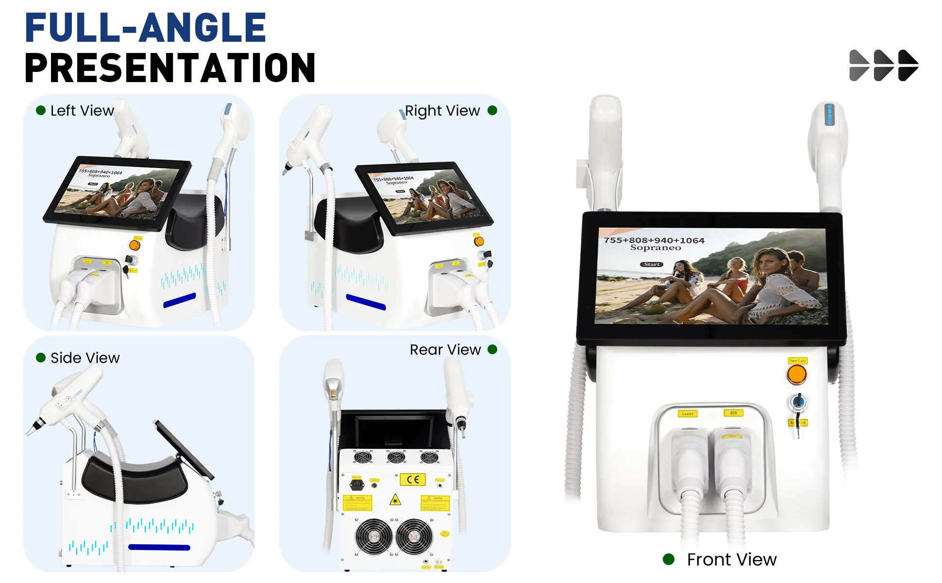 Portable 2 In 1 Diode Lase Picosecond Lase FAC 4 Wavelength 755 808 940 1064nm Hair Removal Tattoo Removal Equipment