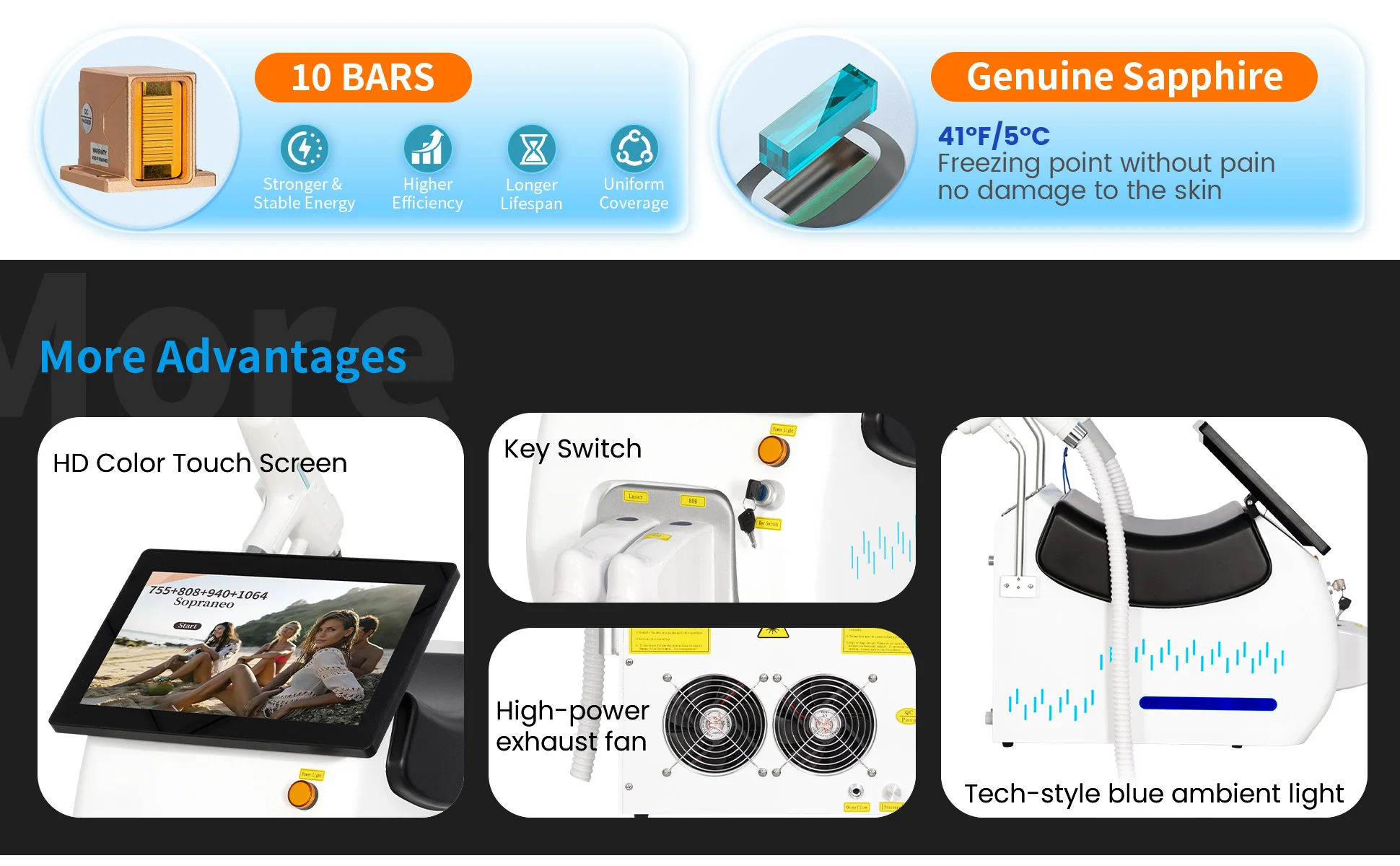 Portable 2 In 1 Diode Lase Picosecond Lase FAC 4 Wavelength 755 808 940 1064nm Hair Removal Tattoo Removal Equipment