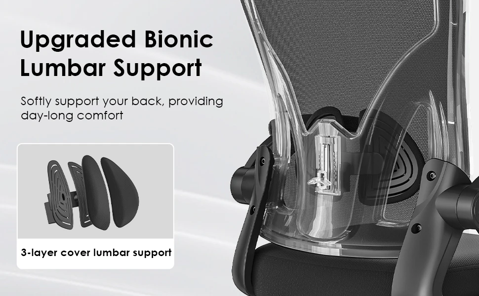 Farini Ergonomic High Back Swivel Office Chair, Adjustable Headrest & Lumbar Support, Breathable Mesh Desk Chair for Home Office