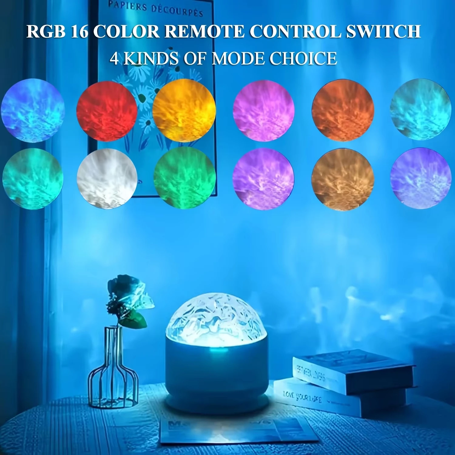 Northern Aurora/Water Ripple Projector Lamp LED Night Light with Remote Control Party Decor Light Projector Atmosphere Light