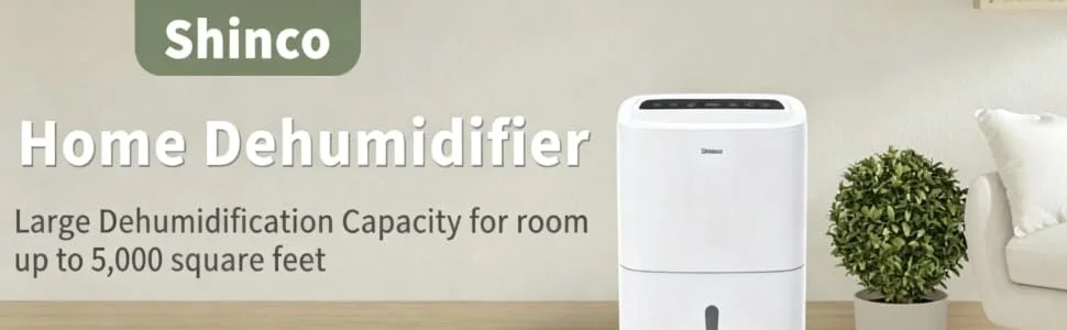 Shinco 5,000/6,000 Sq.Ft Energy Star Dehumidifier, Ideal for Large Rooms and Home Basements, Efficient Moisture Removal,1.32 Gallons