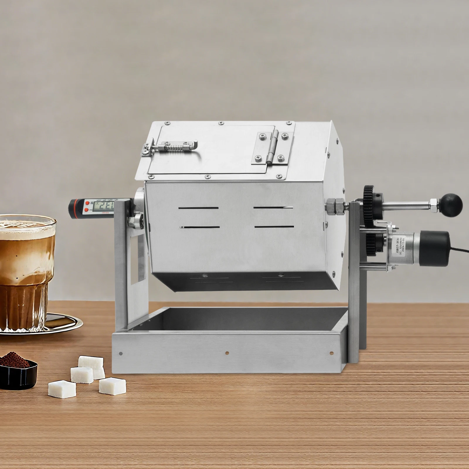Electric Coffee Bean Roaster 5-59rpm Adjustable Home Drum Roaster Stove 300-1200g Mount Electric Roasting Machine