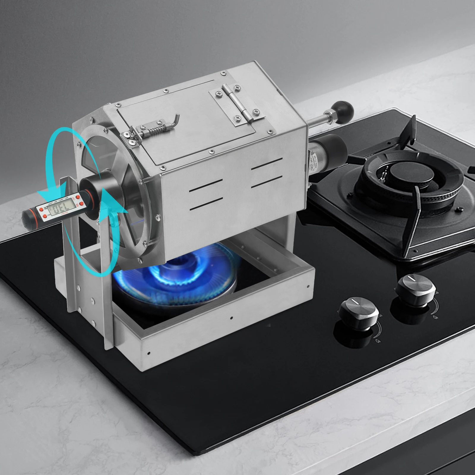 Electric Coffee Bean Roaster 5-59rpm Adjustable Home Drum Roaster Stove 300-1200g Mount Electric Roasting Machine