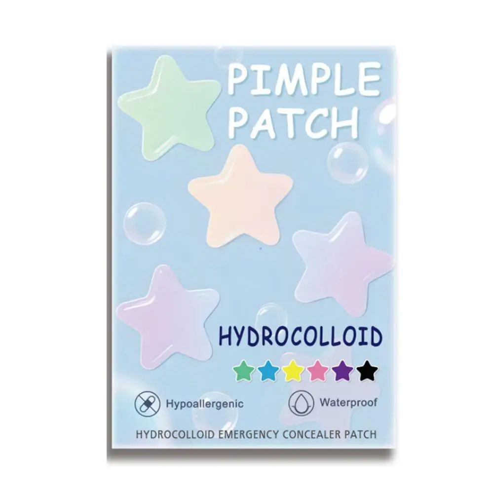 1400pcs Colorful Star Pimple Removal Sticker Invisible Breathable Hydrocolloid Acne Patch Anti-Acne Spots Marks Concealer Makeup