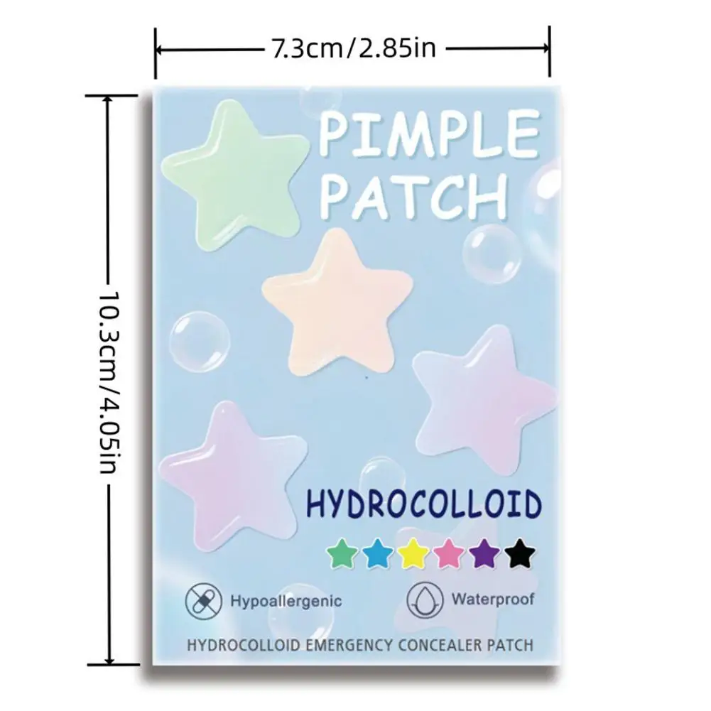 1400pcs Colorful Star Pimple Removal Sticker Invisible Breathable Hydrocolloid Acne Patch Anti-Acne Spots Marks Concealer Makeup