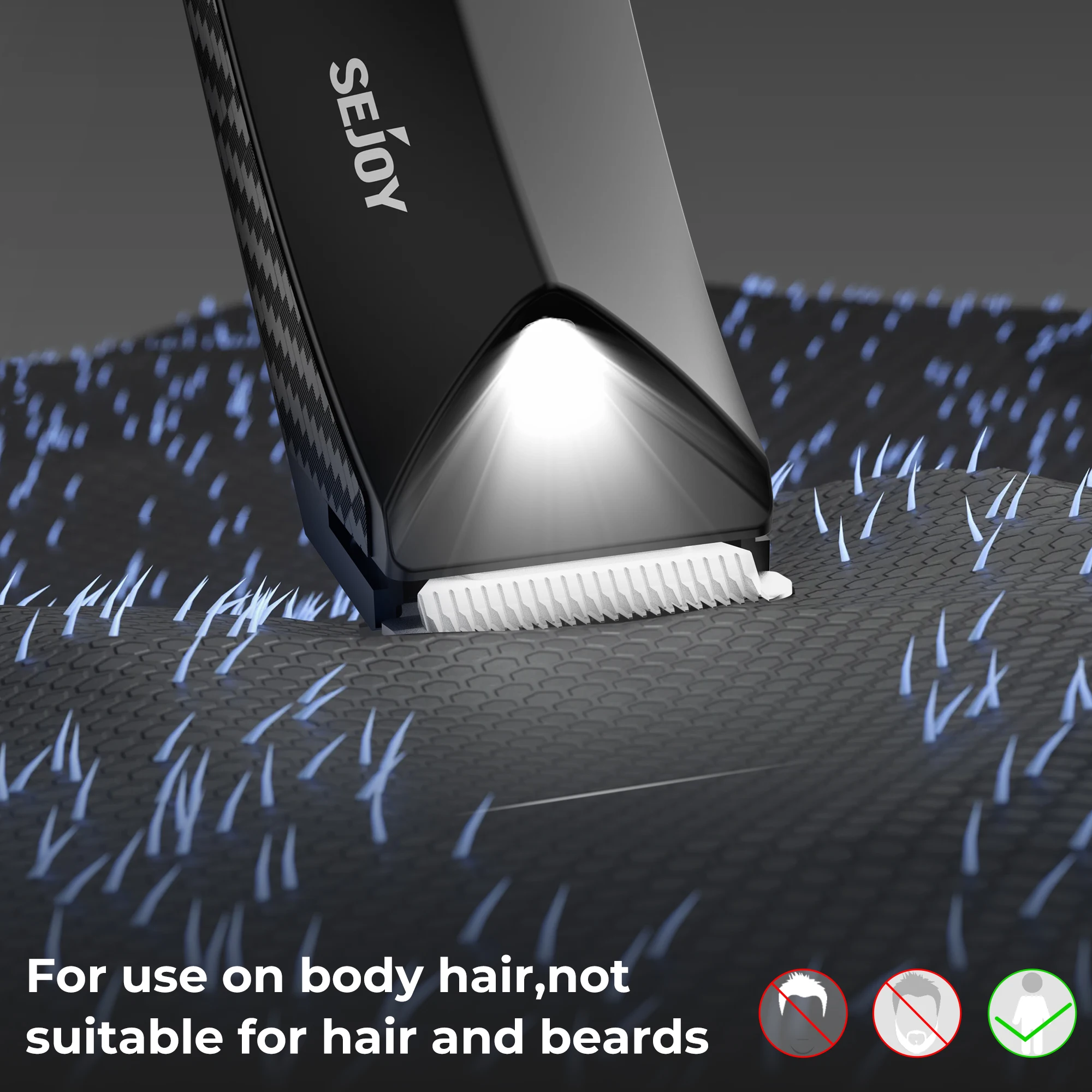 SEJOY Body Pubic Hair Trimmer for Men With Standing Recharge Dock,Balls Women Lady Shaver Hair Removal Bikini Trimmer