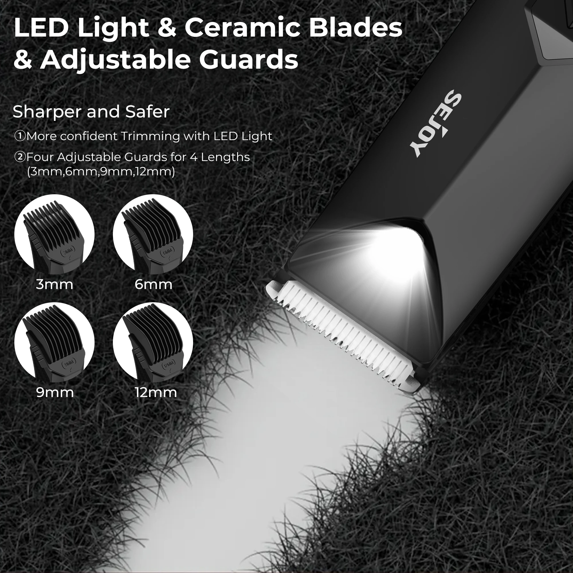 SEJOY Body Pubic Hair Trimmer for Men With Standing Recharge Dock,Balls Women Lady Shaver Hair Removal Bikini Trimmer
