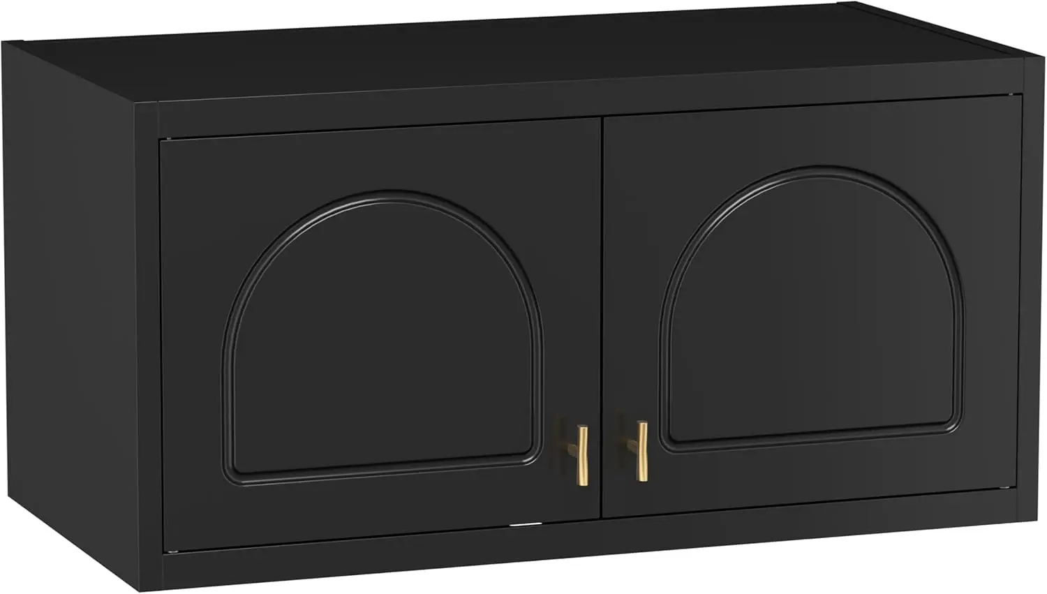 Metal Wall Cabinet, Overhead Cabinet for Wardrobe, Small Upper Storage Cabinet for Bedroom, Living Room, Black,New Popularity