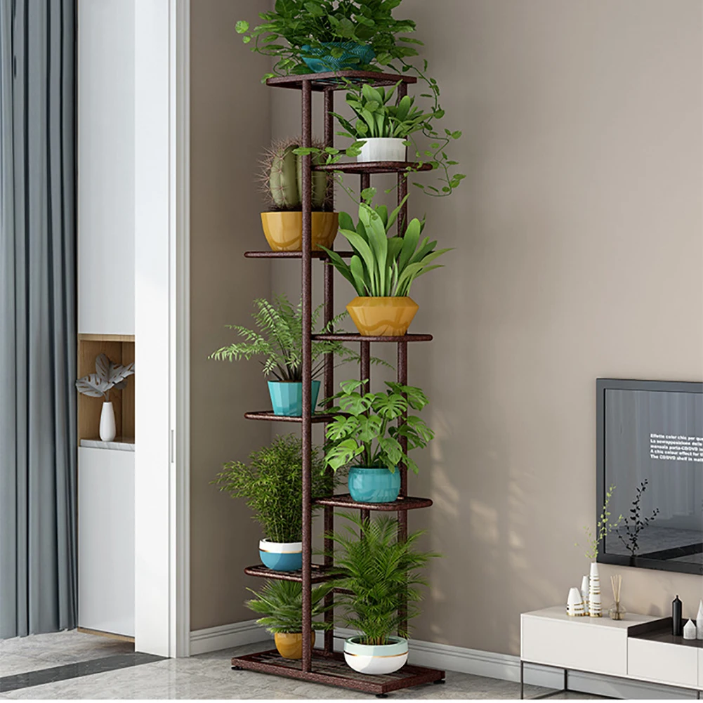 8 Tier Metal Plant Stand Metal Rack, Multiple Flower Pot Holder Shelves Corner Rack, Planter Shelf Display Rack Storage