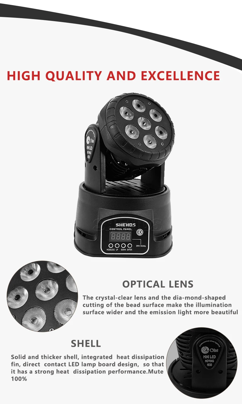 SHEHDS Wash LED 7x12W RGBW/7x18W 6IN1 Moving Head light for Disco DJ Music Party Nightclub Dance