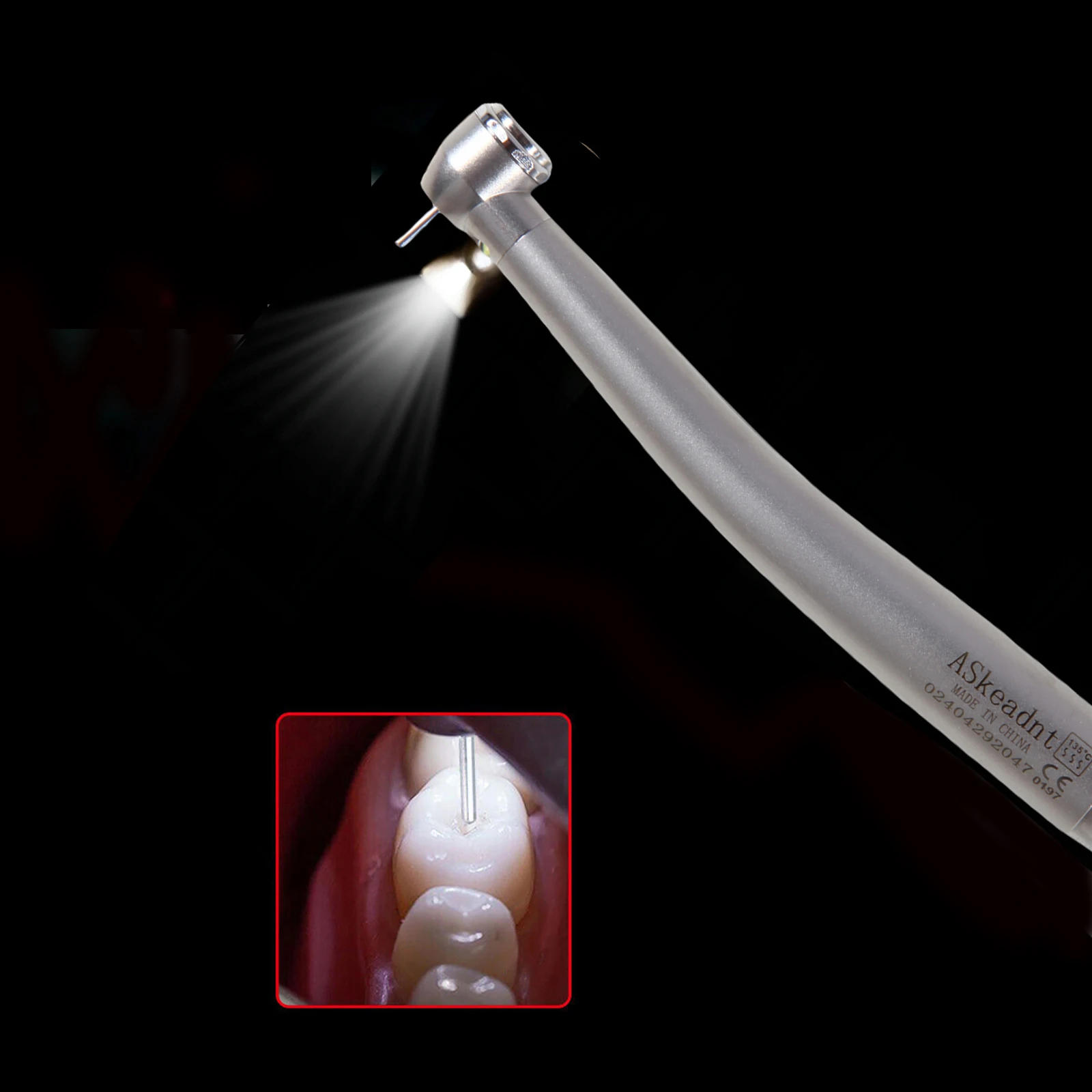 ASK Dental High Speed Handpiece LED E-generator Surgical 45/90 Degree Turbine 2/4Hole Push Button Fit KAVO NSK Style
