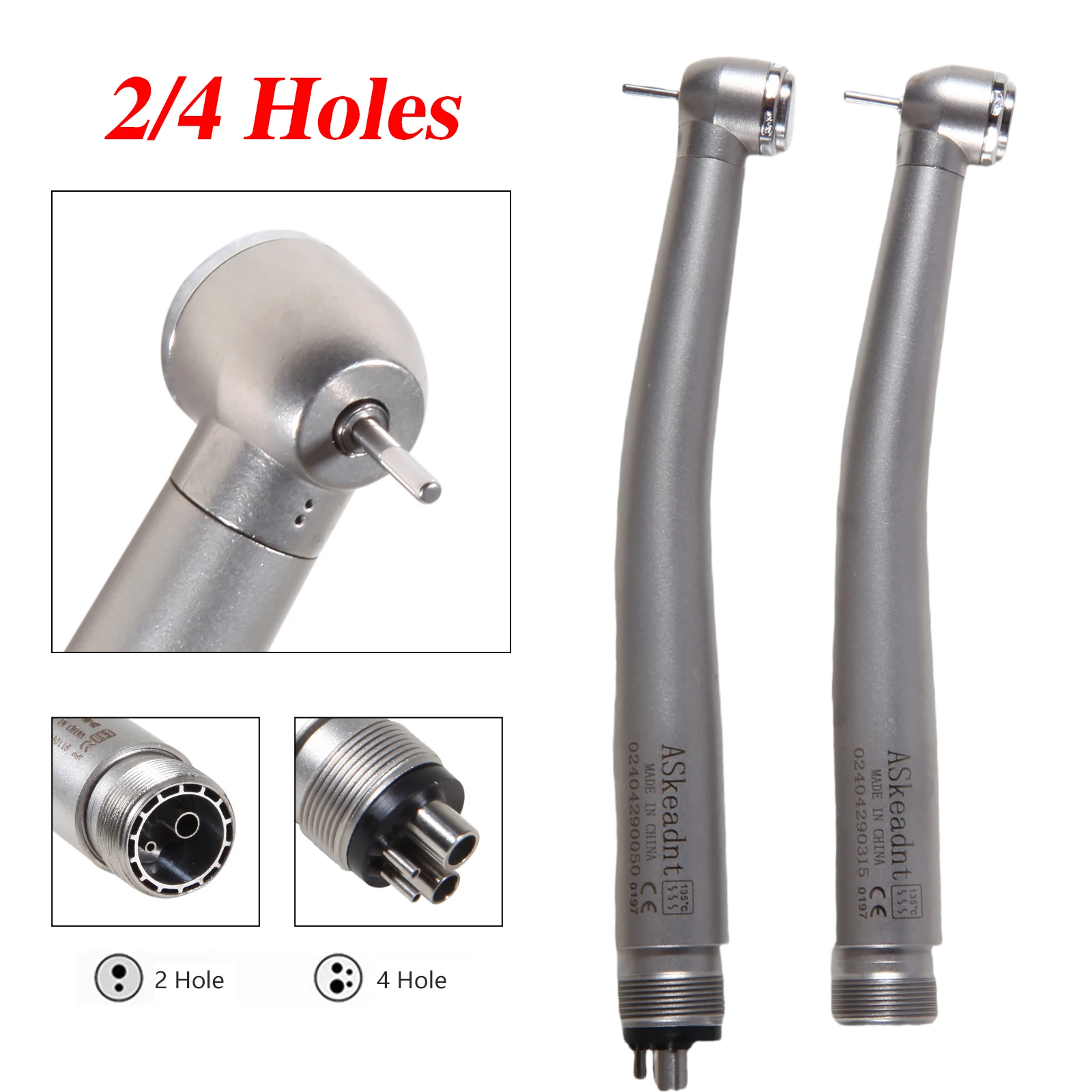 ASK Dental High Speed Handpiece LED E-generator Surgical 45/90 Degree Turbine 2/4Hole Push Button Fit KAVO NSK Style
