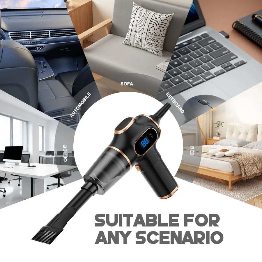 ABS Home Appliance Portable Powerful Handheld Vacuum Cleaner, Long Battery Life Suitable for Cleaning Car and Home Debris