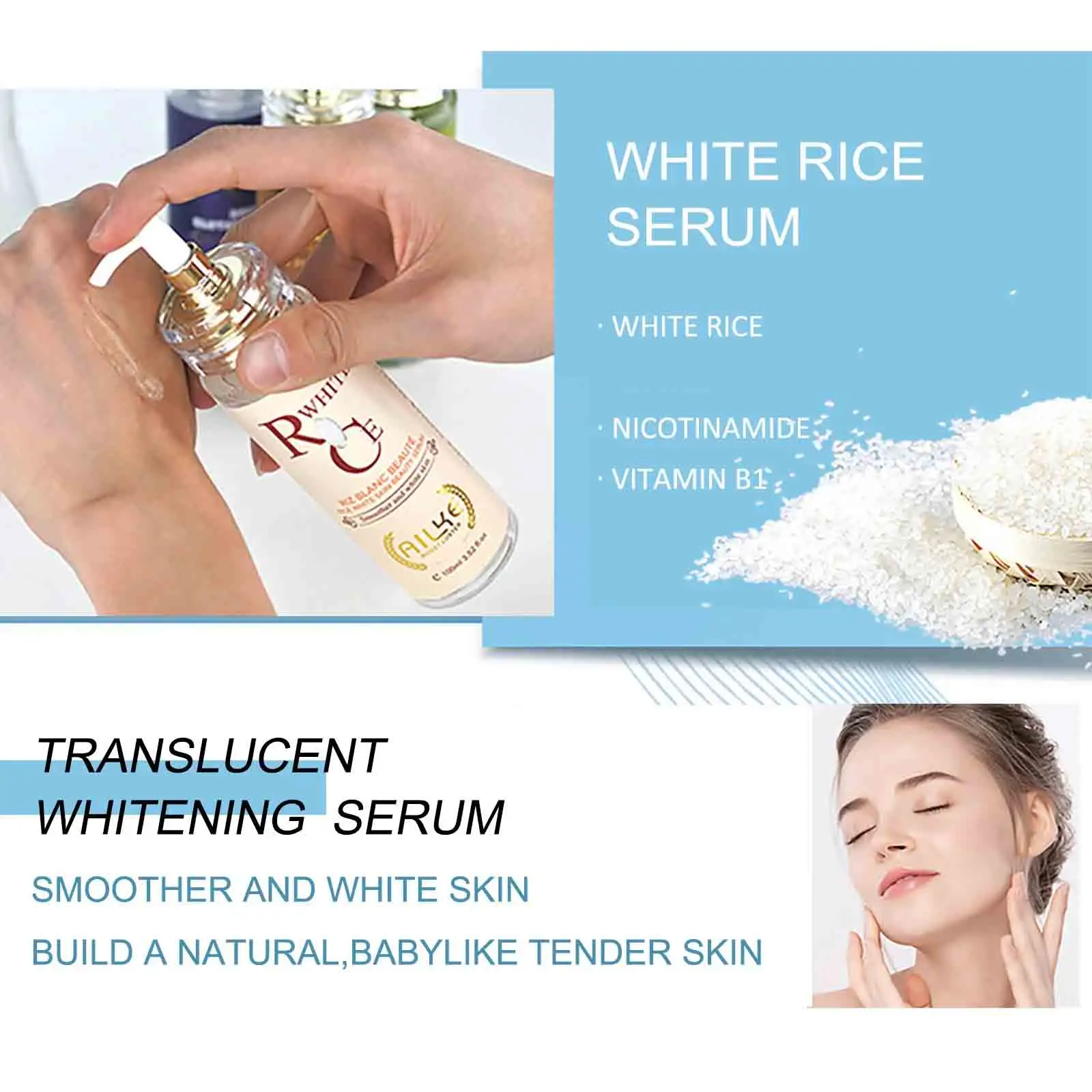 AILKE Multi Vitamin Whitening Body Lotion, With Vitamins A& E, Increase Skin Radiance, Even Skin Tone, Daily Moisturizer Cream