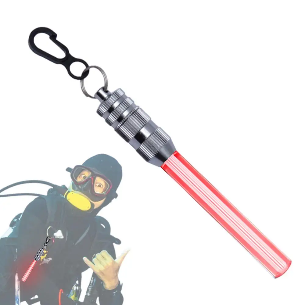 Scuba Diving Flashlight Waterproof Underwater Light With Clip 2 Modes LED Light Stick Dive Light Constant On And Flashing 50hrs