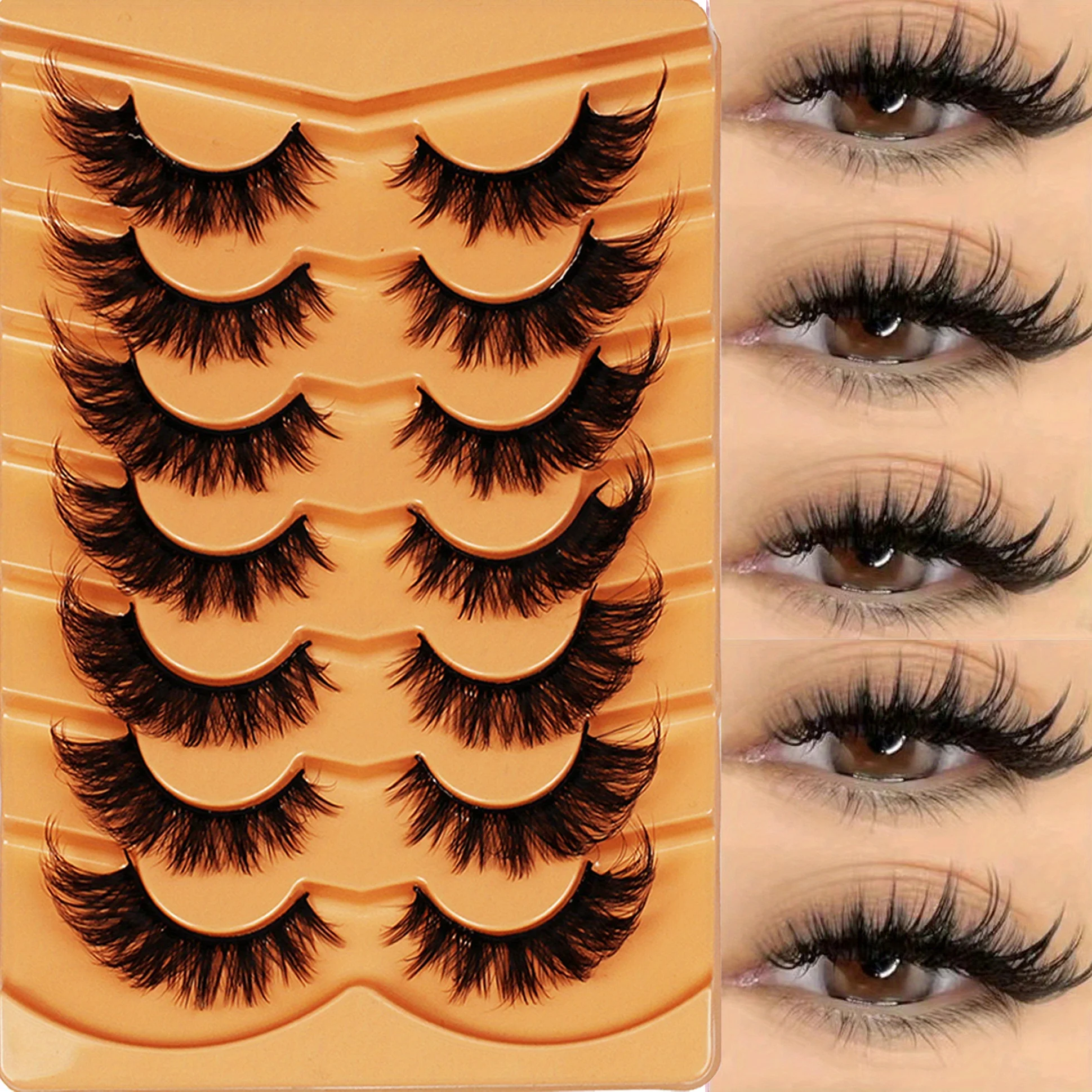 3Boxes(21Pairs) Cat Eye Lashes, Eye End Lengthening, Slender Curling Fluffy False Eyelashes