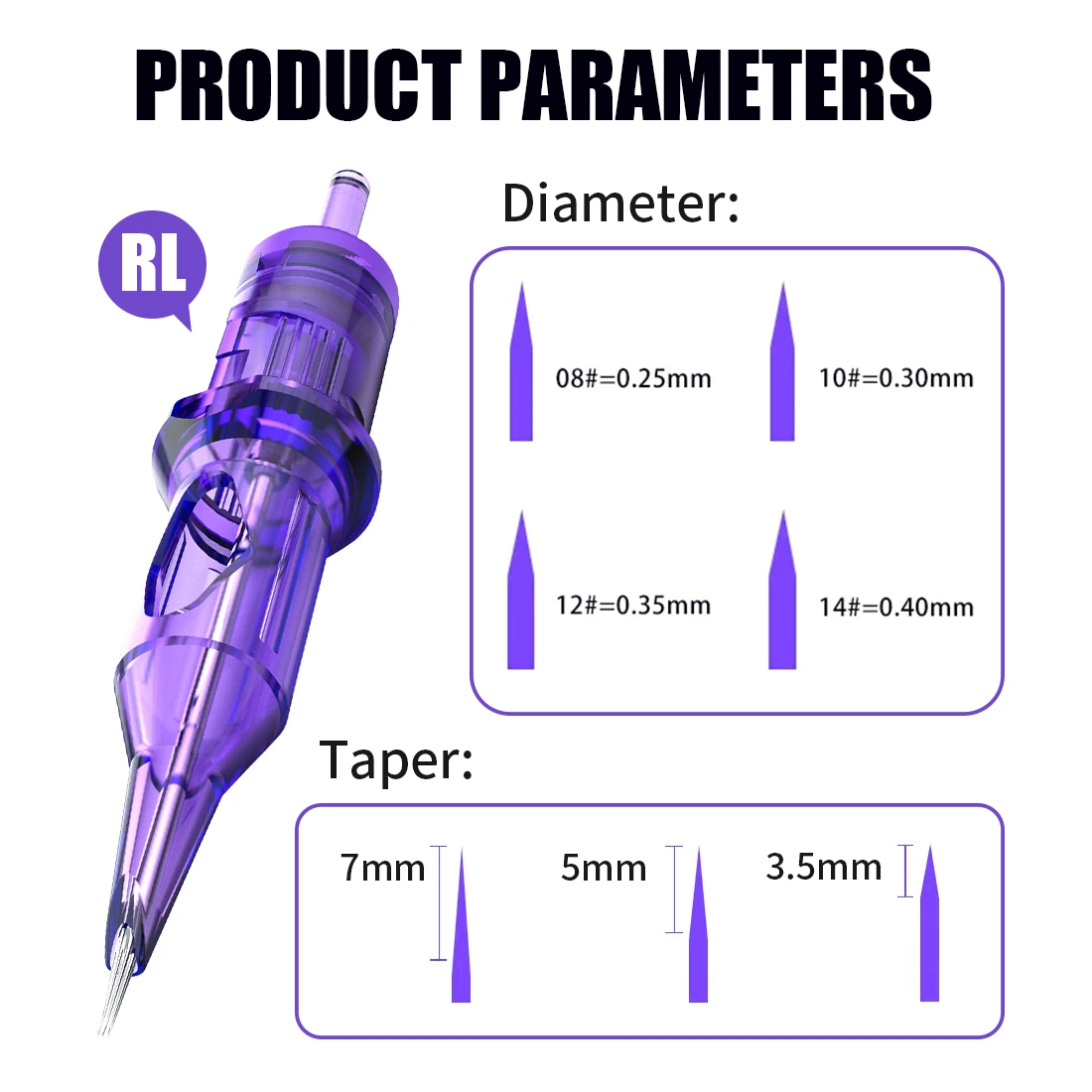 Mast Pro Tattoo Cartridge Needles RL/RM/M/RS Disposable Round Liner Universal Tattoo Cartridge 0.18/0.25/0.30/0.35/0.40mm Needle