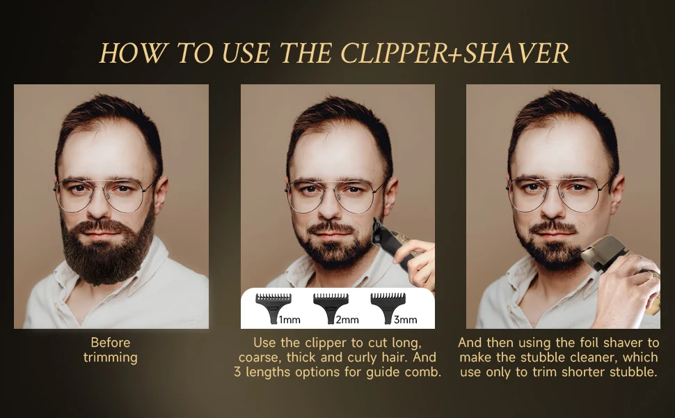 Foil Shavers for Men with Head Shaving, Hair Beard Trimmer, Face Mustache Grooming Kit, Bald Head Shavers and and Haircutting