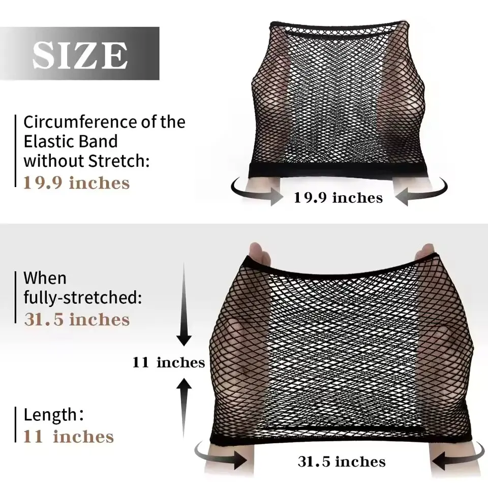 Mesh Wig Cap Stretchable Elastic Black Hair Net Stretch Open Ended Fishnet Wig Net Breathable Mesh Cap for Wig Accessories