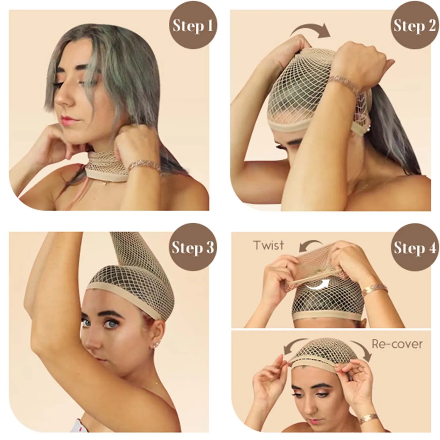 Mesh Wig Cap Stretchable Elastic Black Hair Net Stretch Open Ended Fishnet Wig Net Breathable Mesh Cap for Wig Accessories