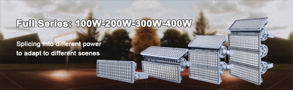 200W LED Flood Lights Outdoor Stadium Lights Outdoor LED Arena Lights 22000LM 6500K IP67 Waterproof Lighting Angle Field Lights