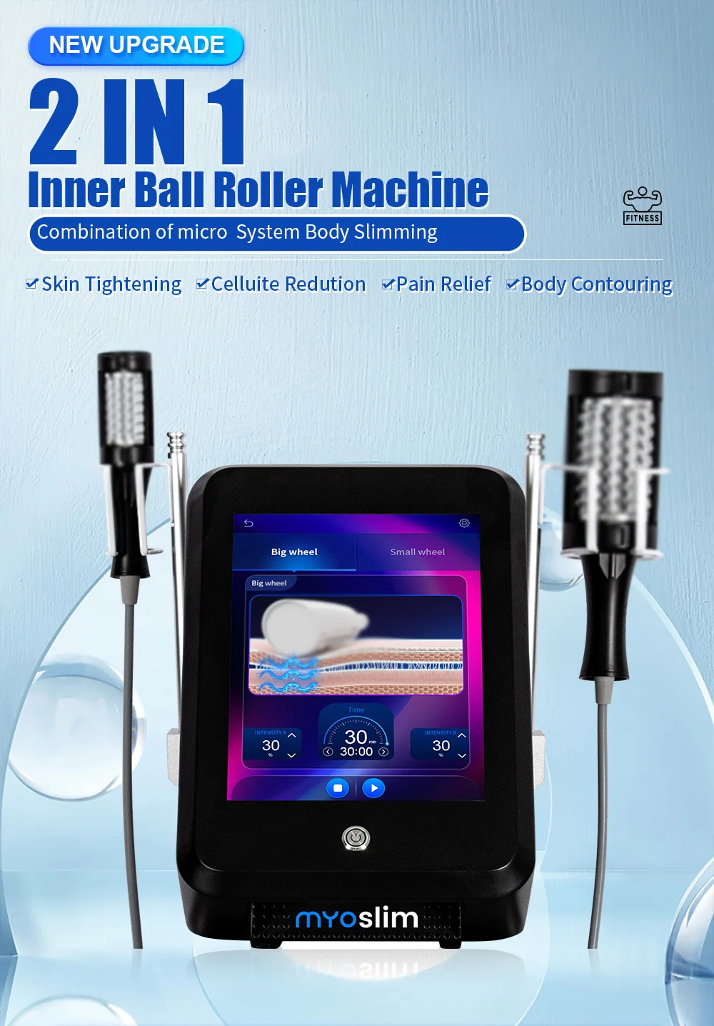 NEW Portable Vela Inner Ball Roller Massage Machine Body Slimming Shape Physical Therapy Removal Endo Lymphatic Drainage Spheres