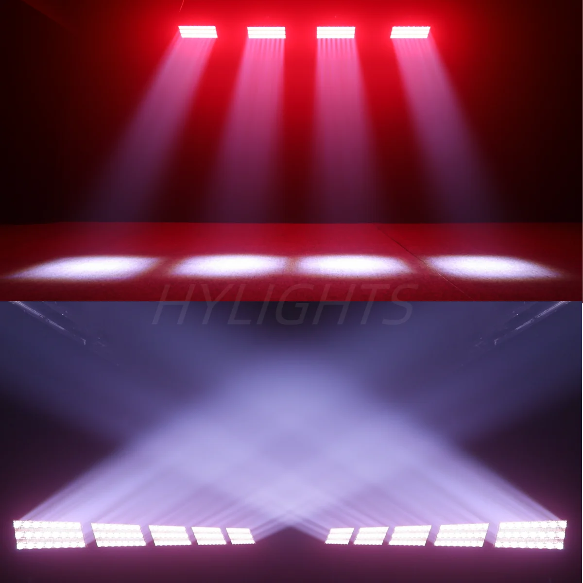 2PCS 300W LED Beam&Strobe RGBW 4in1 48 Partition Strobe Light 24PCS 8000K Strobe DMX Super Bright Dj Wash Bar Stage Lighting