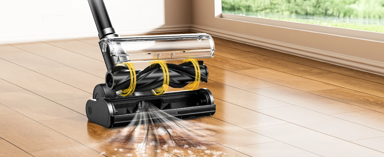 Cordless Vacuum Cleaner, 55Kpa/55Mins Vacuum Cleaners for Home, Anti-tangle Stick Vacuum with Self-Standing, Wall Mount Charging
