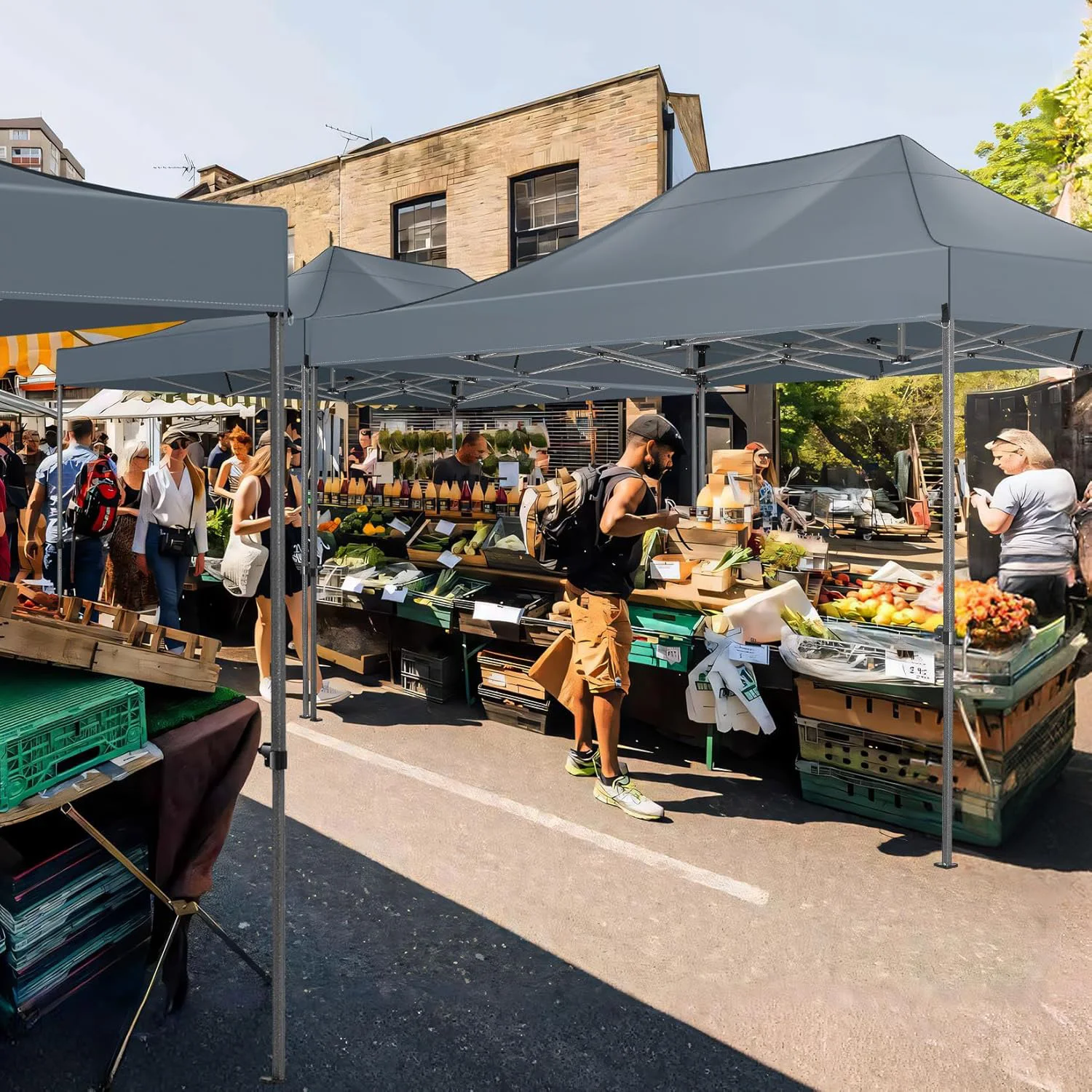 10x15 FT Pop Up Canopy Tent with Removable Sidewalls, Heavy Duty Foldable Ez Up Canopy,Frame Steel Waterproof UPF50+ Outdoor Instant Gazebo for Party Wedding Backyard Patio Event, Portable with Carry Bag & Sand Bags Windproof Commercial Shelter