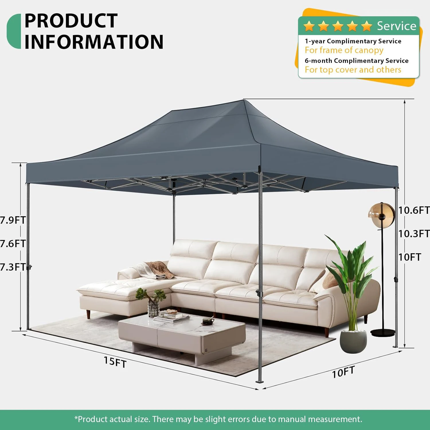 10x15 FT Pop Up Canopy Tent with Removable Sidewalls, Heavy Duty Foldable Ez Up Canopy,Frame Steel Waterproof UPF50+ Outdoor Instant Gazebo for Party Wedding Backyard Patio Event, Portable with Carry Bag & Sand Bags Windproof Commercial Shelter