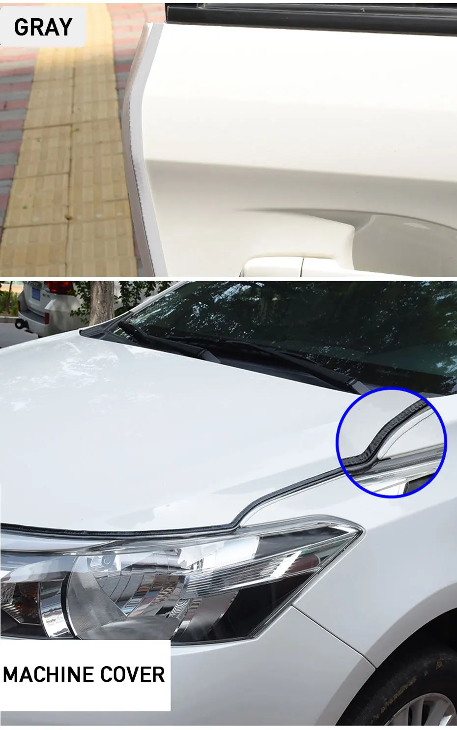 Car Door Edge Protector Universal Auto Door Guard Protective Strips Universal Automobiles Doors Trunk Hood Seal Sealant Strip