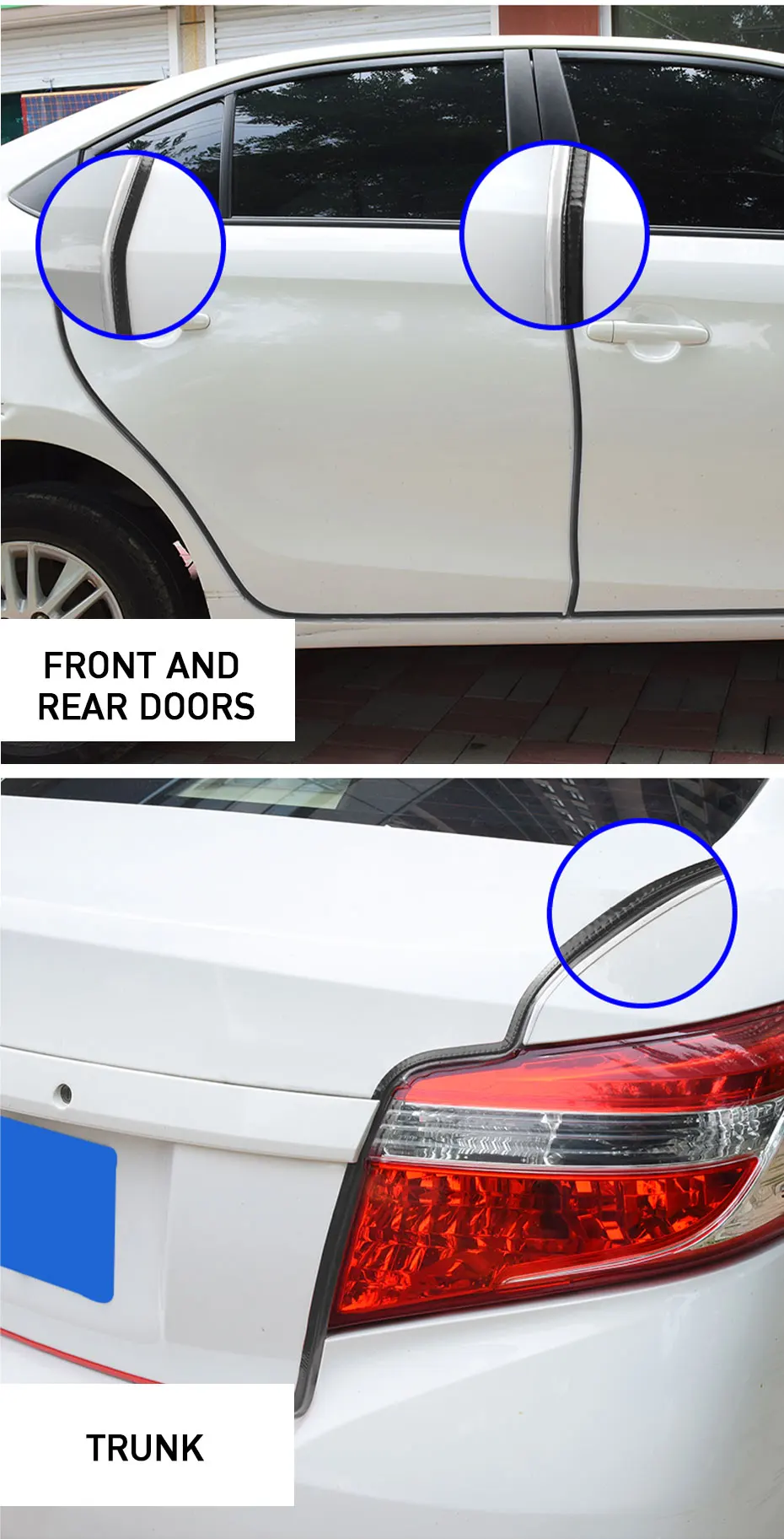 Car Door Edge Protector Universal Auto Door Guard Protective Strips Universal Automobiles Doors Trunk Hood Seal Sealant Strip