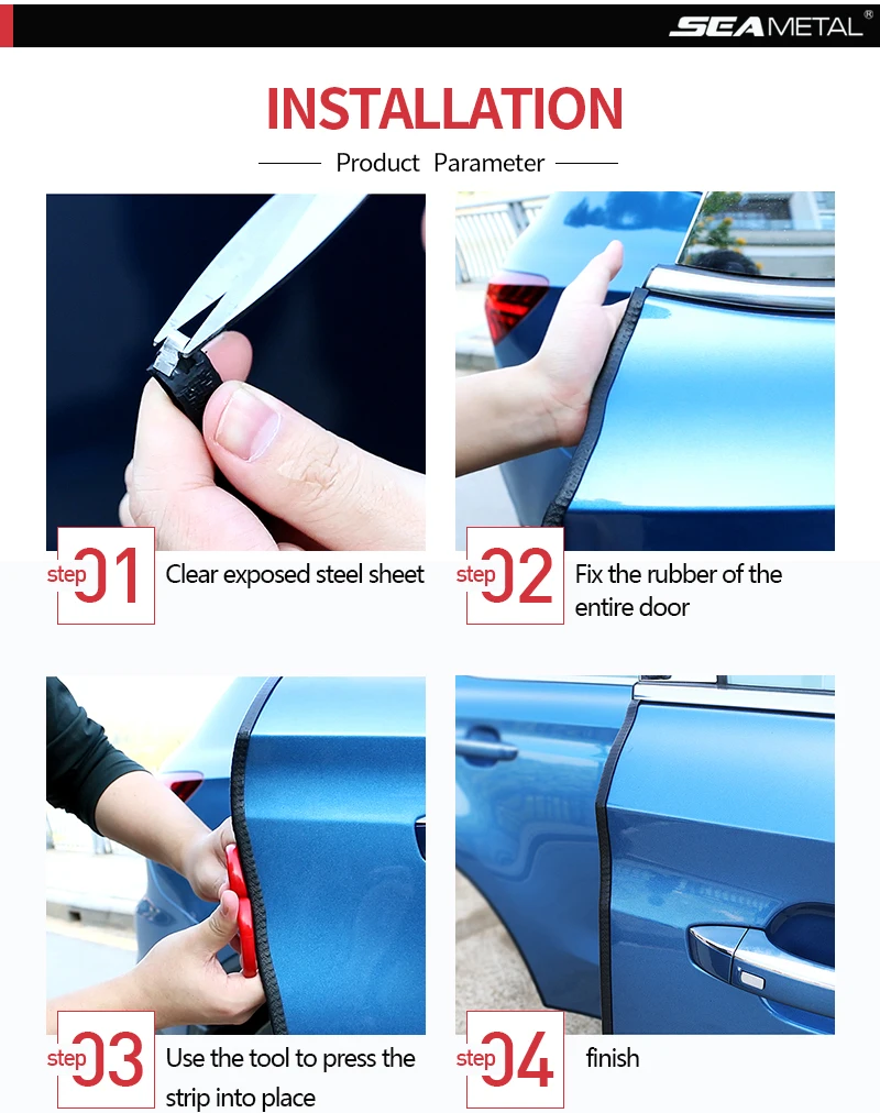 Car Door Edge Protector Universal Auto Door Guard Protective Strips Universal Automobiles Doors Trunk Hood Seal Sealant Strip